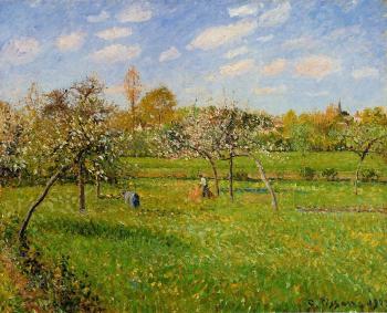 Camille Pissarro : Morning, Spring, Grey Weather, Eragny